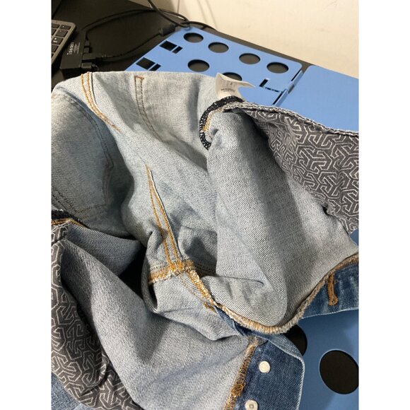 TORY BURCH Pardon My French Medium Wash Frayed Hem Crop Jeans size 28 - Picture 8 of 16